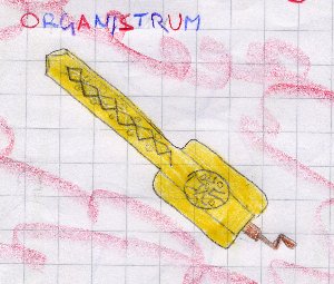 Organistrum, disegno di un bambino di 9 anni organo (17K)